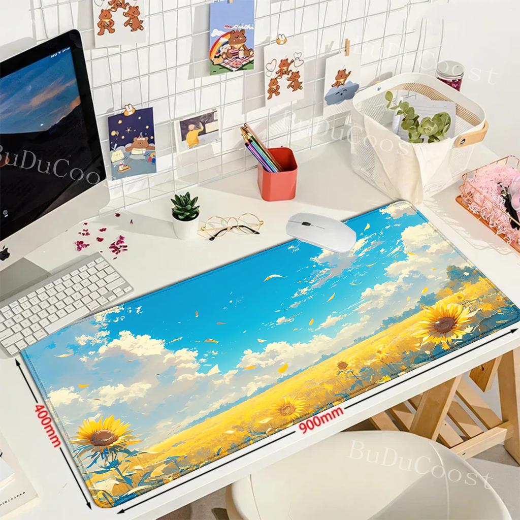 mouse pad Larger mousepad Flower scenery starry sky Gaming Keyboard Computer Desk Mat Accessories Game Mause Ped Office Carpet