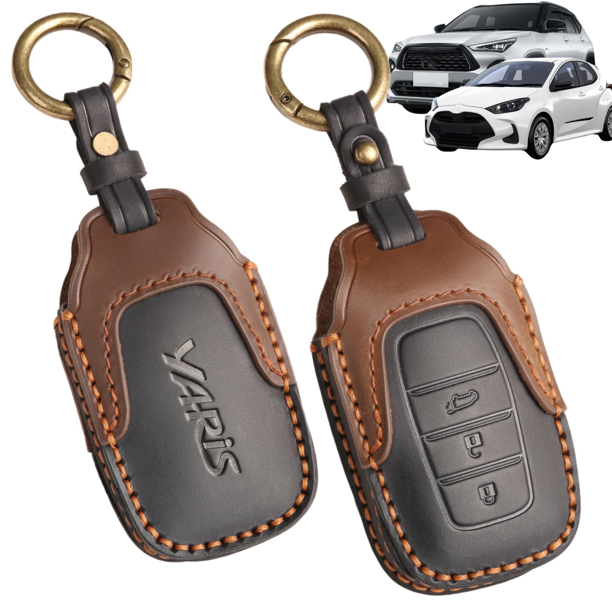 

TatkDIY Genuine Leather Key Case Cover for the New Yaris Cross Customizable Car Interior with (Later Model) - Accessories, Dress-Up, Parts,