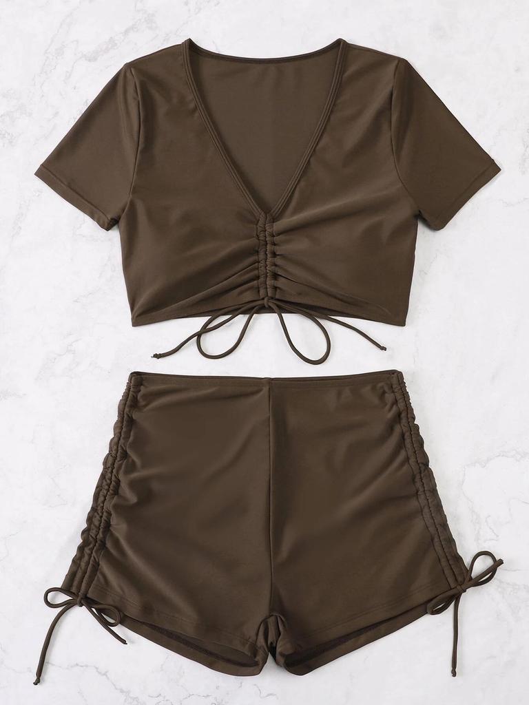 European & American Women's Sexy Tie-up Bow Fashion Beach Swimsuit Set