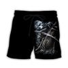 Men's Summer Quick-drying Beach Shorts 3D Printed Skull Print Breathable Surf Pants Loose Holiday Seaside Casual Pants