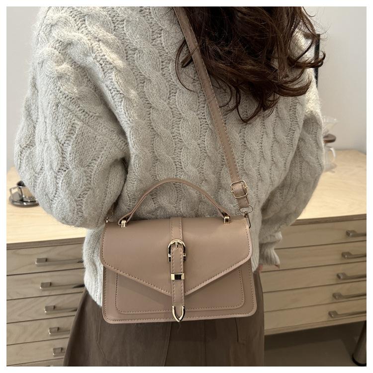 Simple Street Style Faux Leather Shoulder Bag, Adjustable Strap Crossbody Square Purse for Women CLE