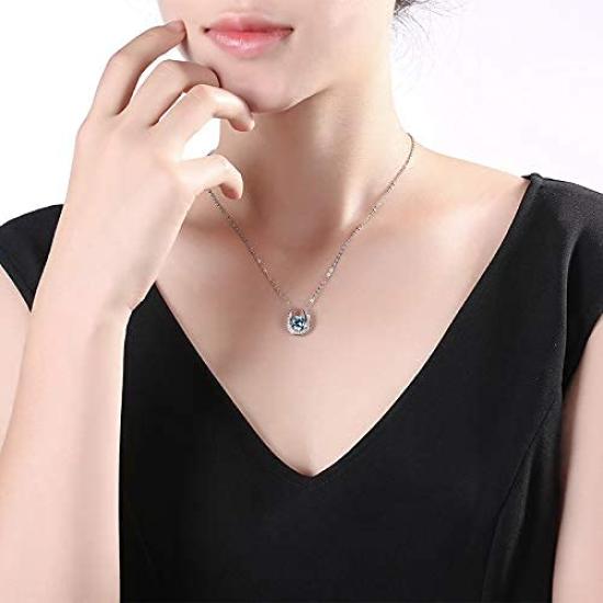 Necklace for Horseshoe Necklace for November Popular Highest Quality Silver Hypoallergenic Birthday Gift [BYFDIY] Women, Women, Topaz, Pendant,