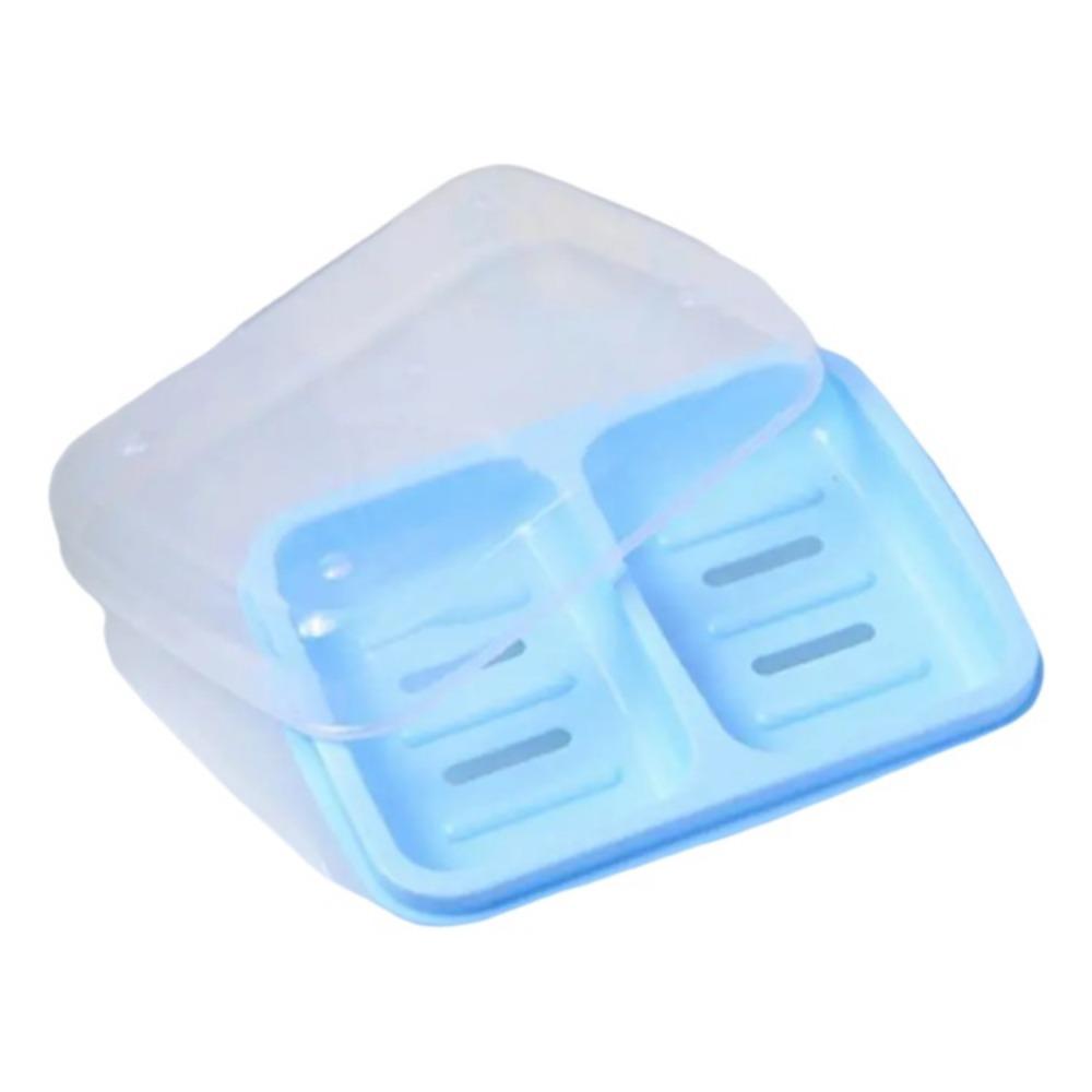 Plastic Double Compartment Soap Dish Clean Soap Drain Function Drain Soap Box Portable Creative Soap Storage Case Hotel
