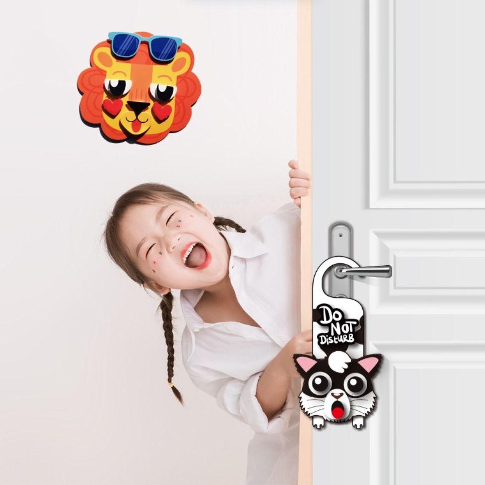 

Handmade Animal Doorplate Hanging Paper Puppy Decoration Hooks DIY Door Hanger Toy Kindergarten