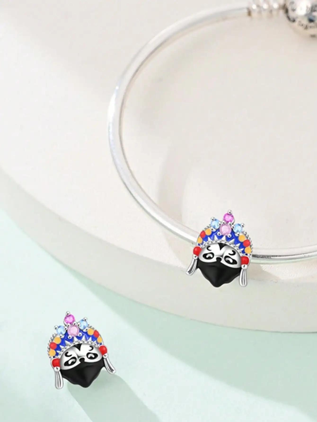 

copper Plated Authentic Charm Bead Charms Sichuan Opera FaceChanging Panda Bead Charms Compatible With Bracelets Womens Jewellery Gift