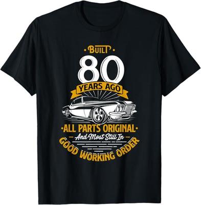 Vor 80 Jahren gebaut - Lustiges T-Shirt zum 80. Geburtstag