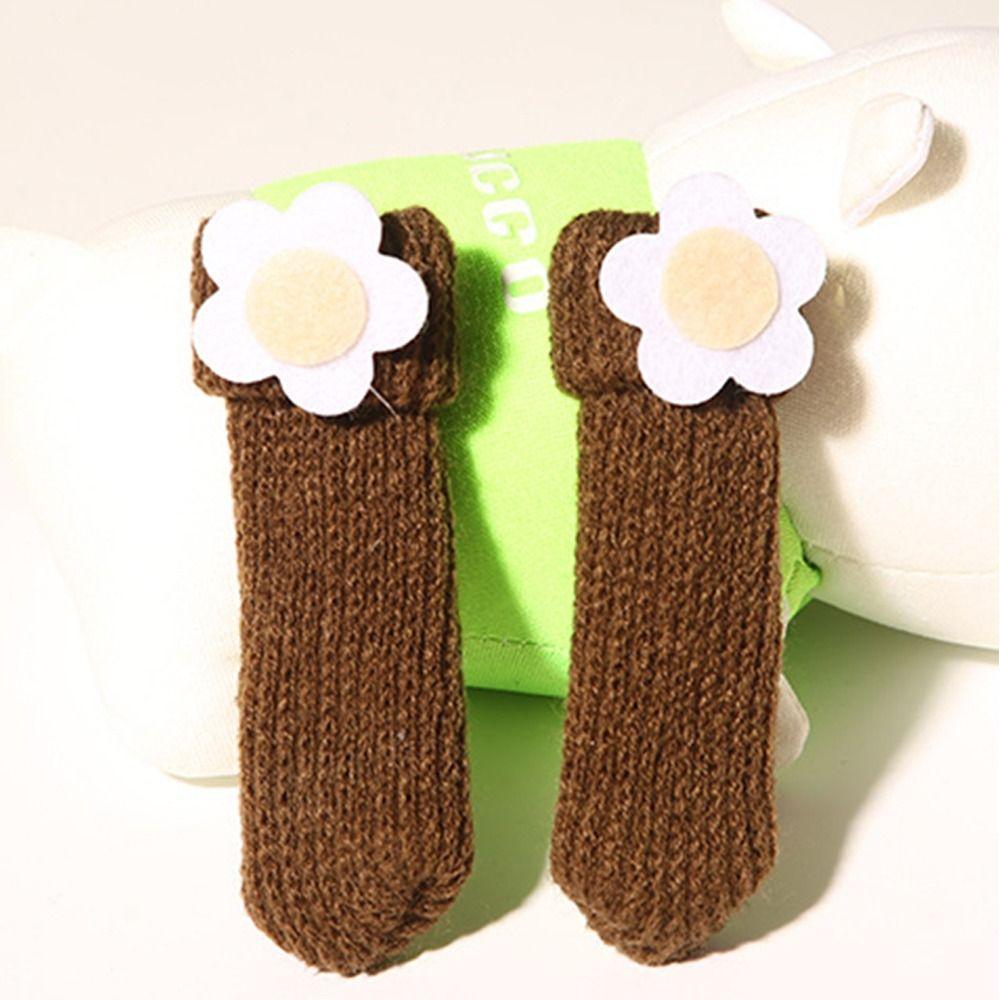 

4 шт. нескользящая накладка на дверную ручку с милым цветочным узором, защитный чехол для детской ручки, стола, стула, ножки, вязаный чехол