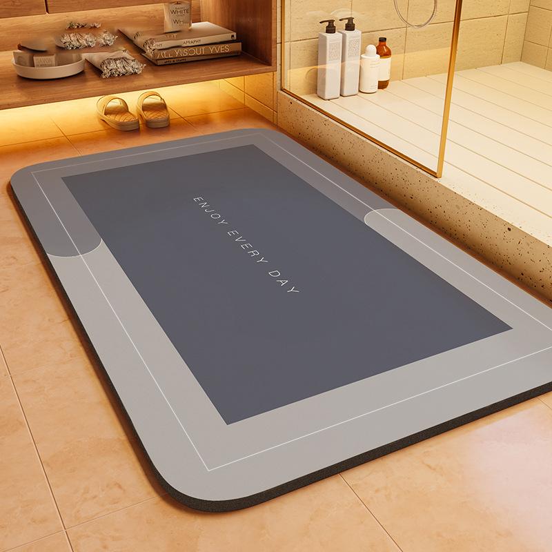 Simple Diatom Mud Mat Bathroom Moisture-wicking Slip-resistant Mat Toilet Door Toilet Washbasin Foot Mat Durable