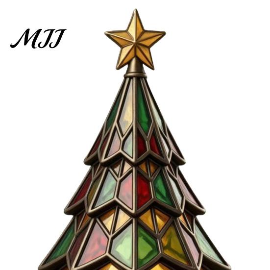Unique Christmas Gifts for Friends Tree Table Lamp, Stained Glass Effect LED Night Light, Colorful Exquisite Resin Craft Ornaments Bedside Light