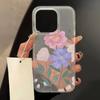 Handyhüllen für iPhone 11 13 15 Pro Max 12 14 Pro Max Hülle iPhone 16 15 Plus 13 Pro 12 Frosted Texture Painted Cartoon Flowers