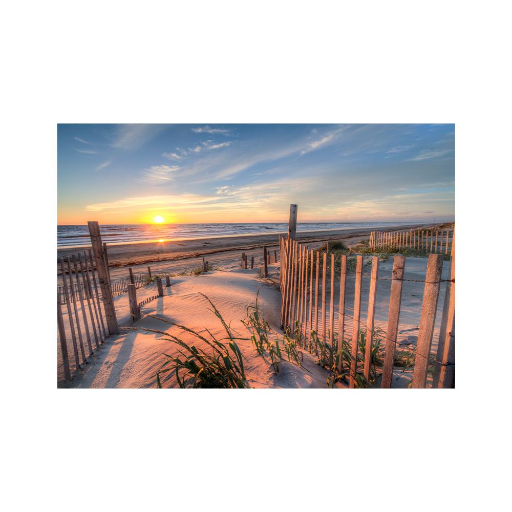 Seaside Beach Landscape Canvas Painting Nordic Sea Sunset Prints Wood Bridge Wall Art Pictures Living Room Home Decor Cuadros 20x30cm