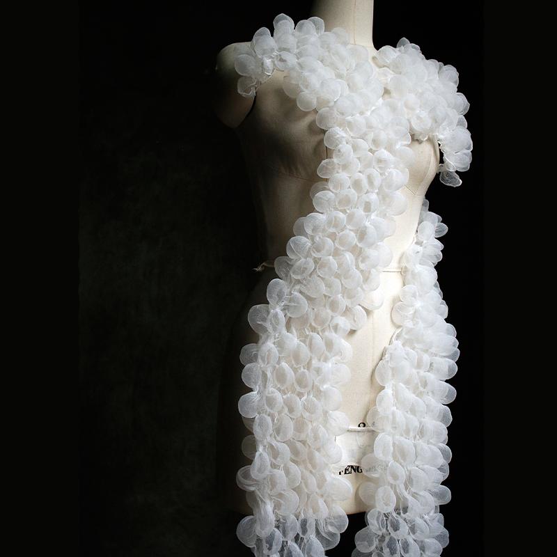 Seersucker Perspective Bubble Net Yarn Fabric For Diy Sewing Wedding Dress Stage Costume Background Decor Puffy 3D Lace Fabric