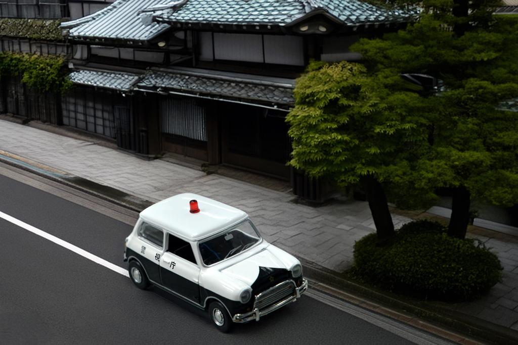 Tiny City Art Car Police Patrol Car Diecast Mini Car 1/50