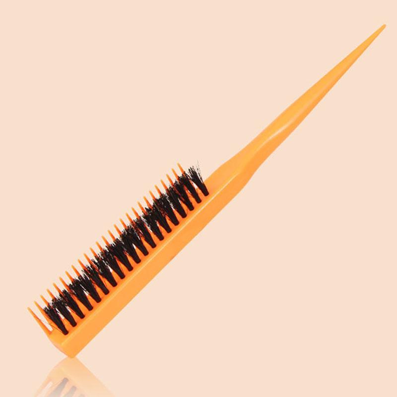 

BEPAN Professional Teasing Backcomb Hair Brush Sectioning Comb with Rat Tail Handle Hair Pick Smoothing Brush Comb for Edge Control помаранчевий