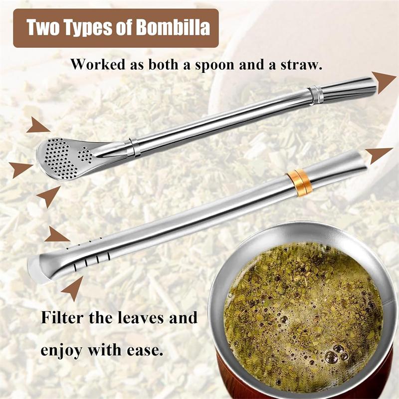 8oz Yerba Mate Cup Set Double Wall 304 Stainless Steel Mate Gourd Heat Insulated Mug with 2 Straws and Cleaning Brush for Drinks