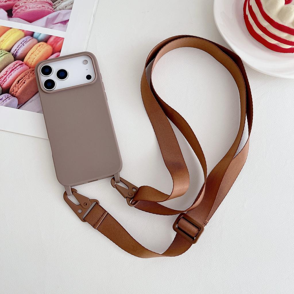 Applicable to iPhone17ProMax mobile phone case Crossbody lanyard Apple 16Pro matte 15 anti-drop 14 protective case
