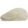 Cappello Uncinetto Estivo Sottile Donna Moda Berretto a Rete Casual Uomo Cappellino Newsboy Intrecciato Visiera Piatta Cappello Donna Per 56-60cm Regolabile