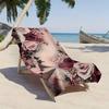Elegant Rose Style Floral Pattern Polyester Microfiber Beach Towel Is Highly Absorbent, Suitable for Swimming and Beach Outings