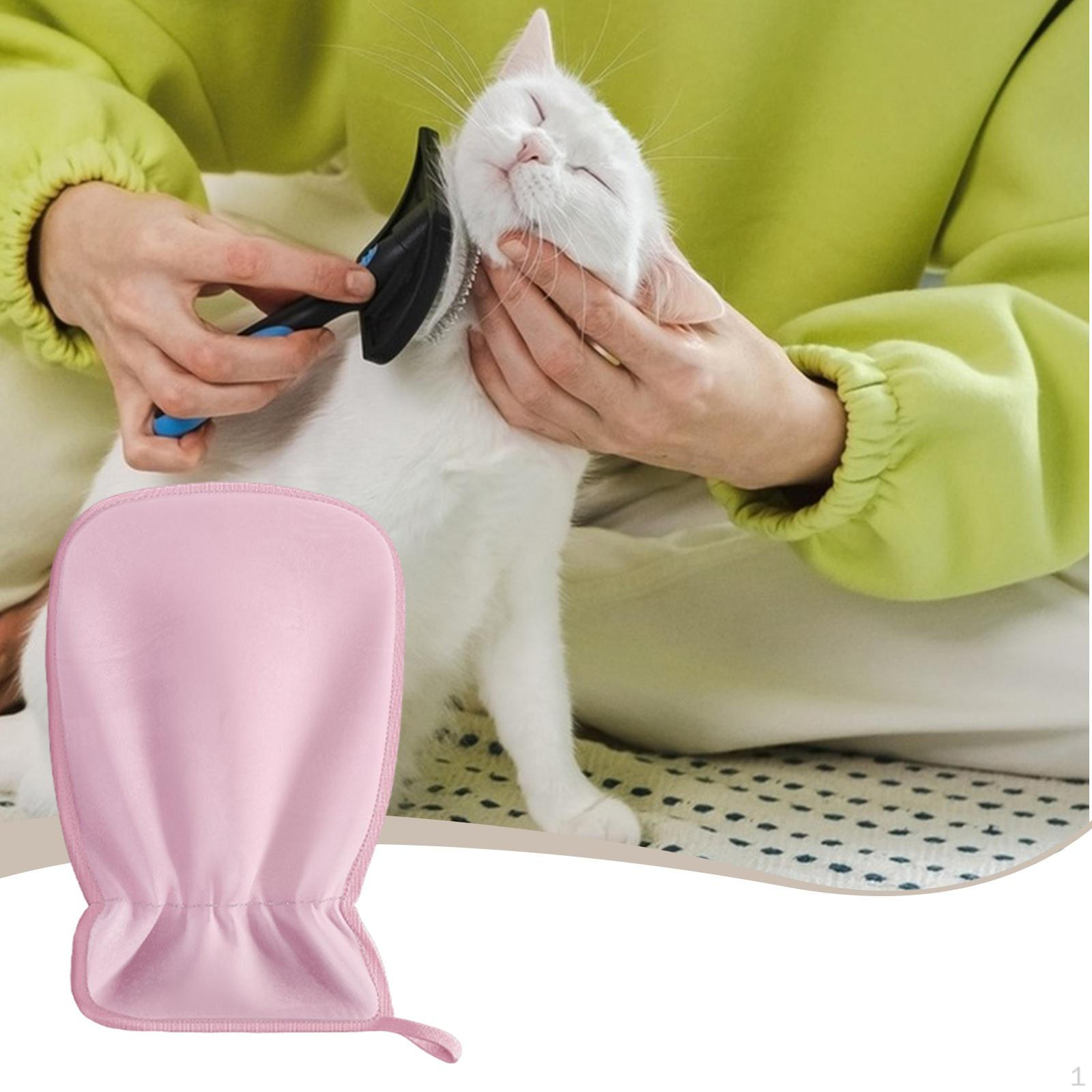 

Перчатка для удаления шерсти домашних животных Кошка Удаление Эффективный груминг Легкая чистка для ковра розовый