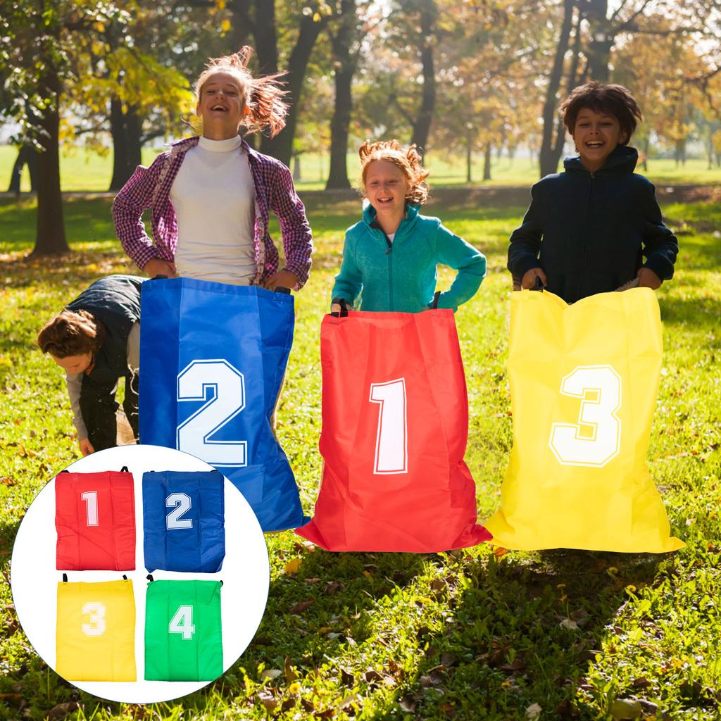 4 Pcs Jumping Bag Interactive Game Prop Large Kids Toy Sack Race Bags Canvas Carnival
