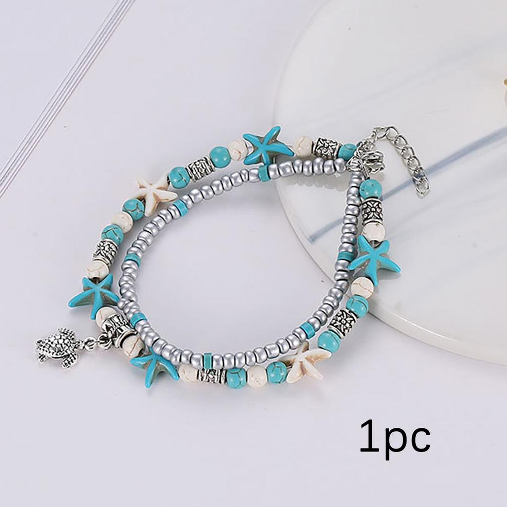 JYL TS Bracelet Anklet Bohemian Starfish Turtle Heart Beach Adjustable Attracts Blessings