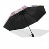 1pc unicorn flowersOpen/Close Umbrella-Windproof, Compact Travel Umbrella, Sturdy 8-Rib Shaft, Outdoor Accessory, 1112