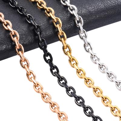 Mode Damen Herren Edelstahl Rolo Glied O Kette Halskette für DIY Charm Anhänger Metall Choker Schmuckzubehör Weihnachten
