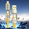 240W 4-in-1 Fast Charging Data Cable Type-C To Type-C Zinc Alloy Cable For iPhone15 Samsung Huawei Xiaomi