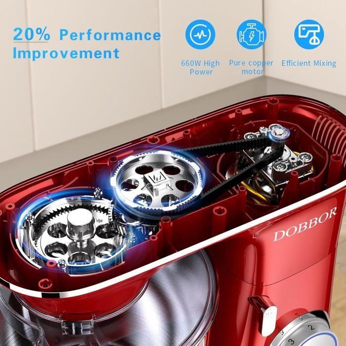 Robot pâtissier - dobbor - 1500w - 8,5l - 7 vitesses - tête inclinée