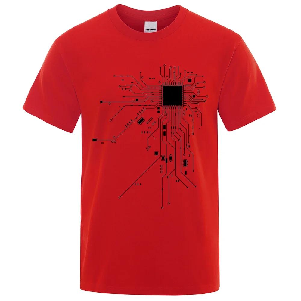 

CPU Processor Circuit Diagram T-shirt Men s Summer 2D Cotton T-shirt Men s Fun Top Fashion T-shirt S
