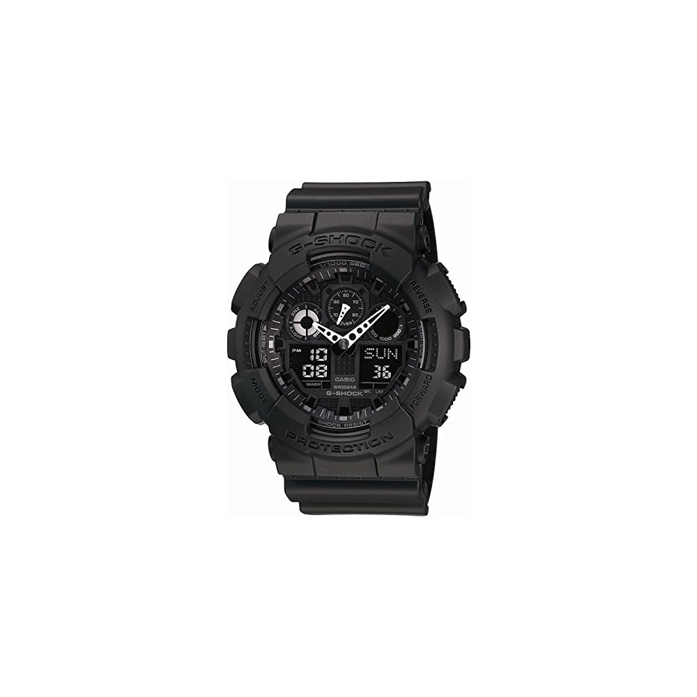 Casio G-Shock GA-100-1A1 Analog-Digital Watch Black 200m Water Resistant Shock Resistant