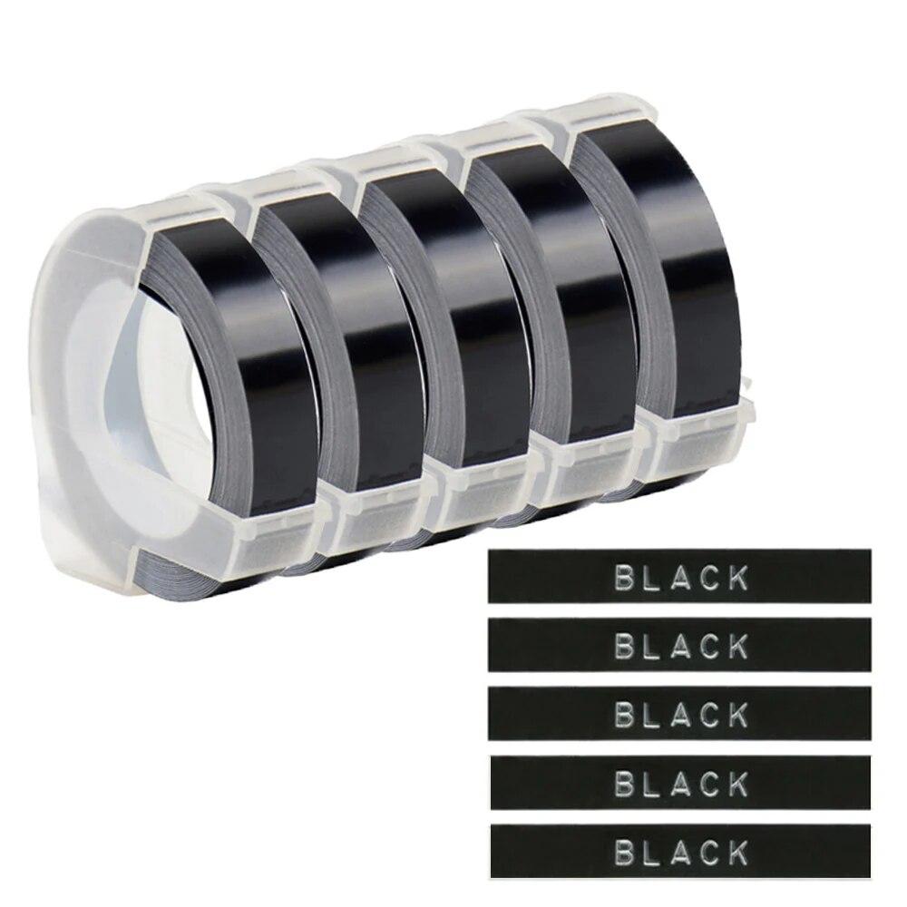 Red MoTex E101 Label Maker Machine Mini Printer Compatible for Dymo 3D Embossing Tape Manual Typewriter Embossing Label Maker