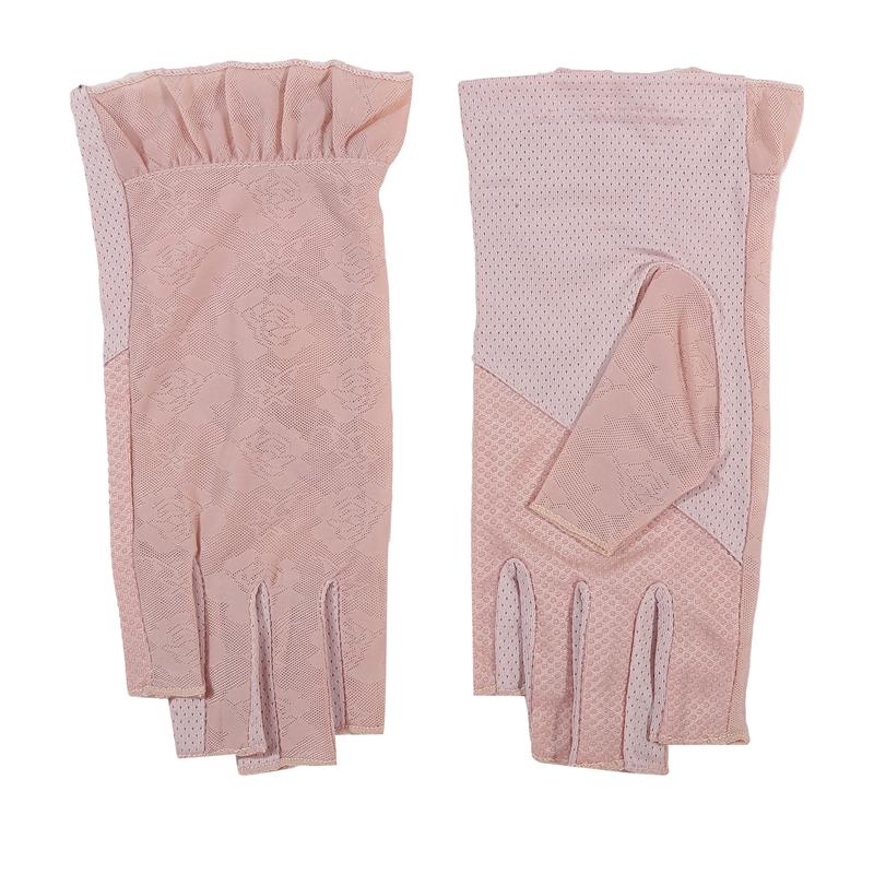 Lace Mitten Half Finger Gloves Summer Breathable Sunscreen Anti-Uv Cycling Drive Non-Slip Thin Gloves