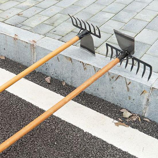 Yousheng 2-in-1 Weeding Rake Garden Hoe And Rake Heavy Duty Hand Weeder Gardening Hoe for Weeding Soil Loosening Landscaping