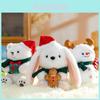 Christmas Plush Bear Snowman Soft Toy With Pp Cotton Filling For Holiday Gift