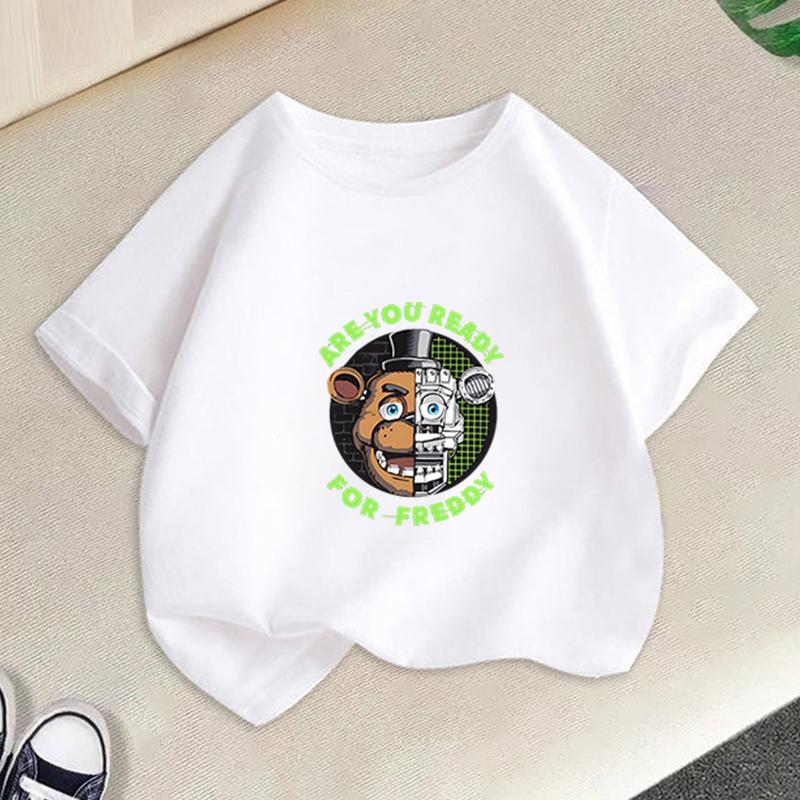 Five Nights Freddys Kids TShirt Cartoon Printed Boy Short Sleeve Tops FNAFs Girl Clothes Summer Breathable Baby Birthday Gifts