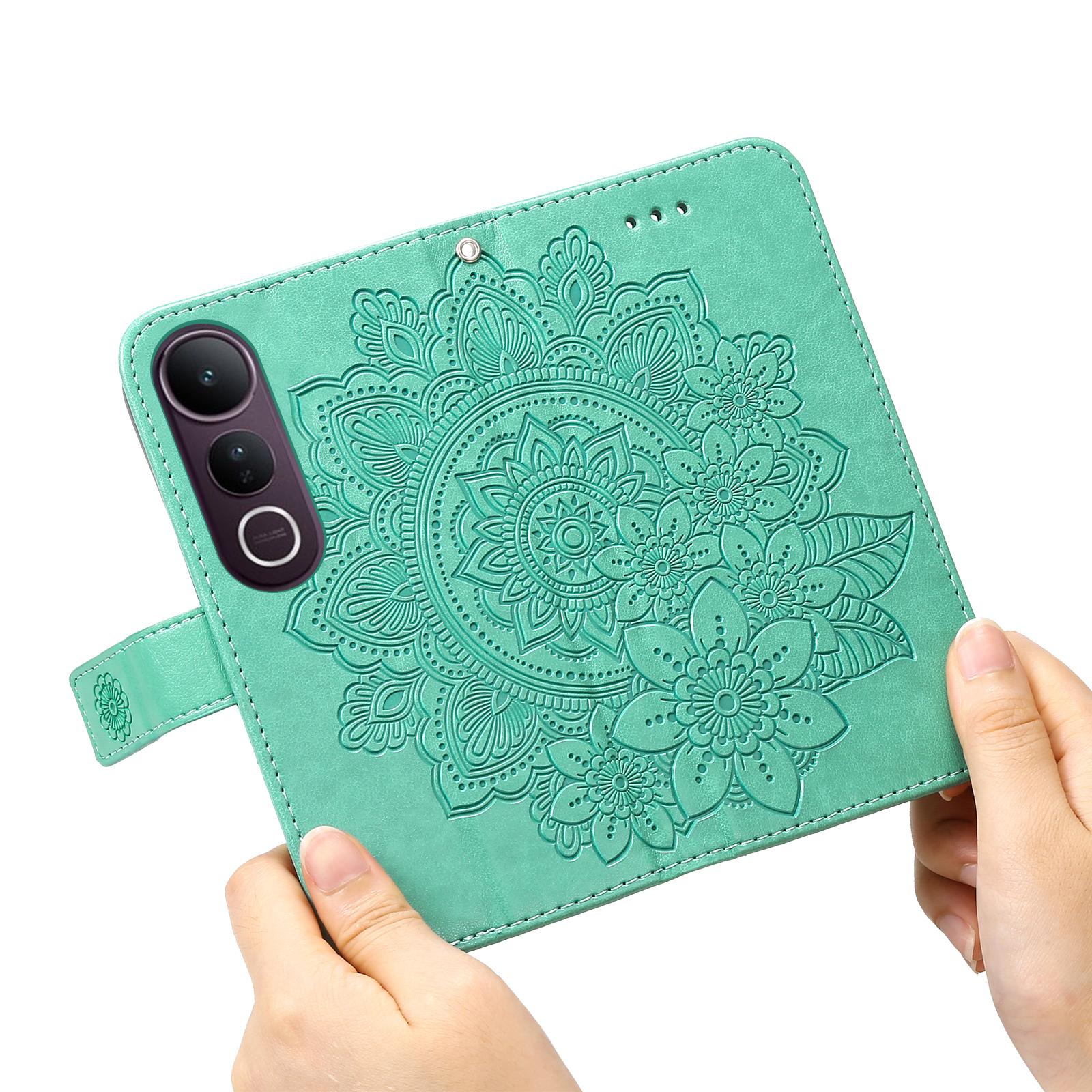 

For vivo V50 Lite 4G Case Floral Pattern PU Leather Wallet Stand Phone Cover Purple