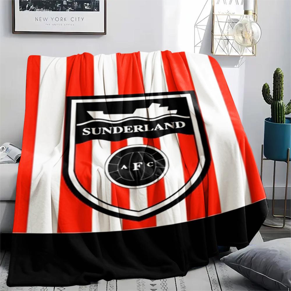 1pc Sunderland Print Flannel Blanket, High quality Comfortable for All Seasons, Home Decor, Warmth and Comfort, Perfect for Christmas Gifts90