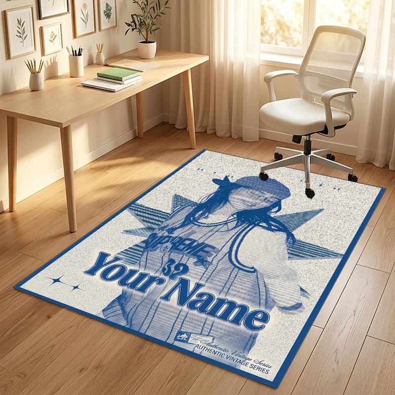 Personalized Crystal Velvet Carpet,Billie Eilish Custom Printed Name, Plush Area Rug For Home Indoor Decor