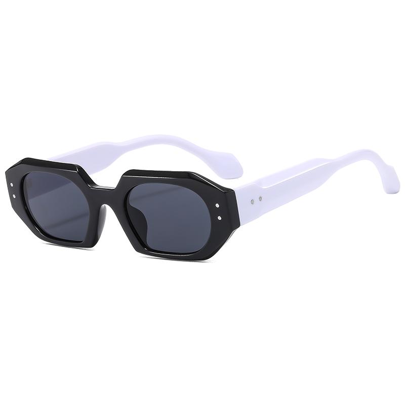 Protective Glasses Retro Irregular Polygonal Sunglasses Contrast Colors Versatile Outdoor Sunglasses Wide Legs Anti UV Glasses