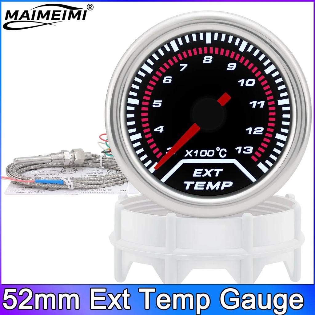 52mm 12V Car Oil Pressure Gauge 0-100PSI + Sensor Oil Press Gauges White LED Meter EXT Tachometer RPM Water Temp Oil Temp Meter