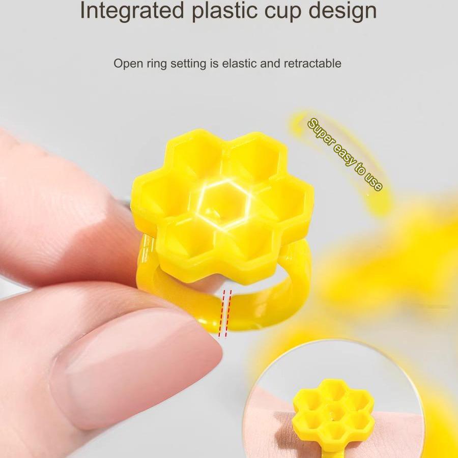 100Pcs/SET Eyelash Extension Glue Cup All-in-one Glue Drip Cup Eyelash Extension Ring Cup Eyelash Extension Tool