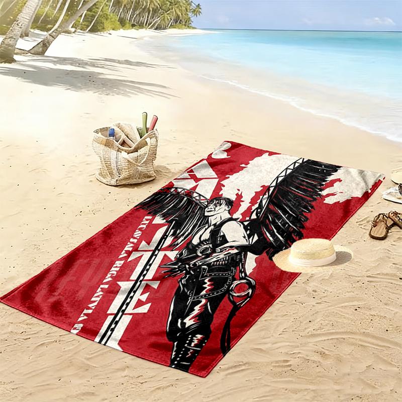 Rammstein Print Beach Towel, Large Soft Quick Dry Towel for Beach Camping Swimming