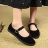 Velvet Mary Jane Shoes Women Casual Streetwear Ballet Flats Pumps Female Solid Color Loafers for Office Ladies Working Plus 42
