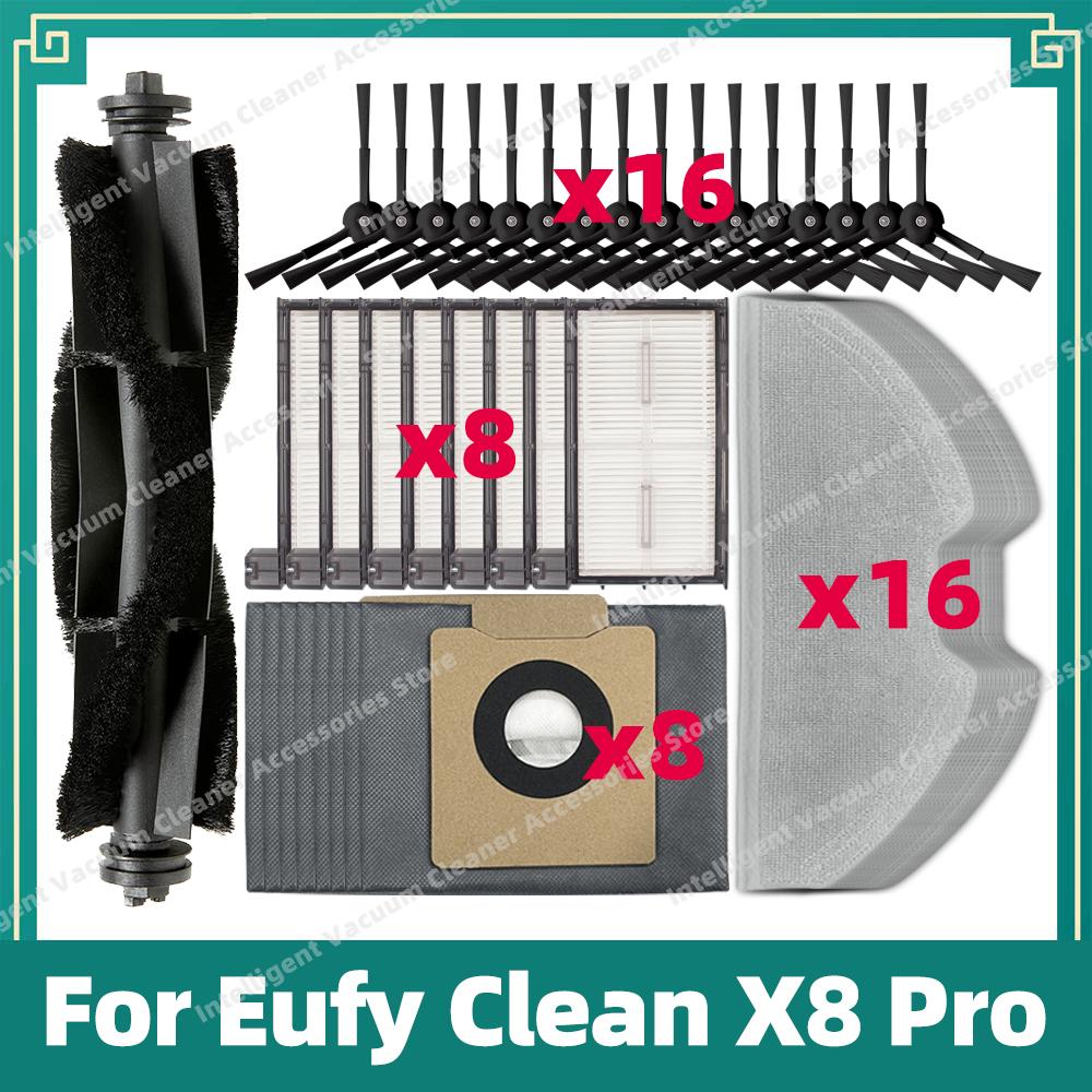 Compatible For Eufy Clean X8 Pro SES Vacuum Cleaner Main Side Brush HEPA Filter Dust Bag Mop Cloth Accessories Parts Kits