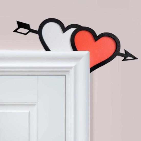 Valentinstag Tür-Eckdekoration, Bauernhaus, rustikales Holz, Liebesherz, Türrahmenschild, Haustürkantenaufsatz, Sitter-Ornament, Partyzubehör