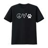 Funny Peace Sign Heart Paw Print Womens T Shirt Sarcastic Joke Black Vintage Washed Casual Versatile Stylish Streetwear
