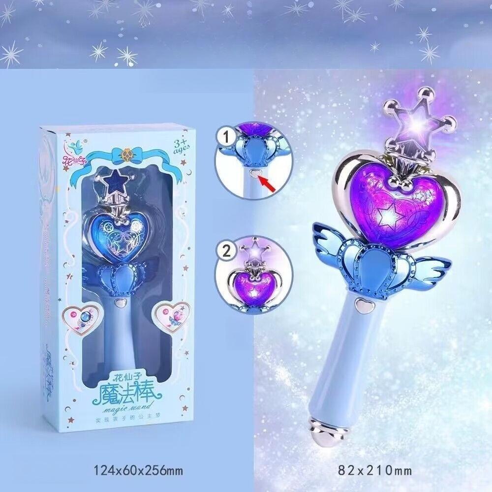 Fairy Magic Wand Glowing Musical Sound Effects Playthings Cutie Moon Rod Figure Toys Queen Transformation Stick Girls Gifts