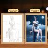 23cm/9.06in Anime Figure Cartoon Light Painting Night Lamp Muchen And Luoli Peripherals Collectible Birthday Gift Table Decorate