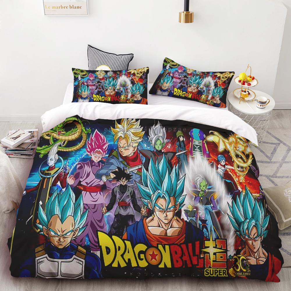 Paplanhuzat Új Dragon Ball Paplanhuzat Szett Szuper Saiyan Ágynemű Szett Anime Rajzfilm Ágy Hálószoba Otthon Gyerekek Gyerekek Fiúk Ajándékok
